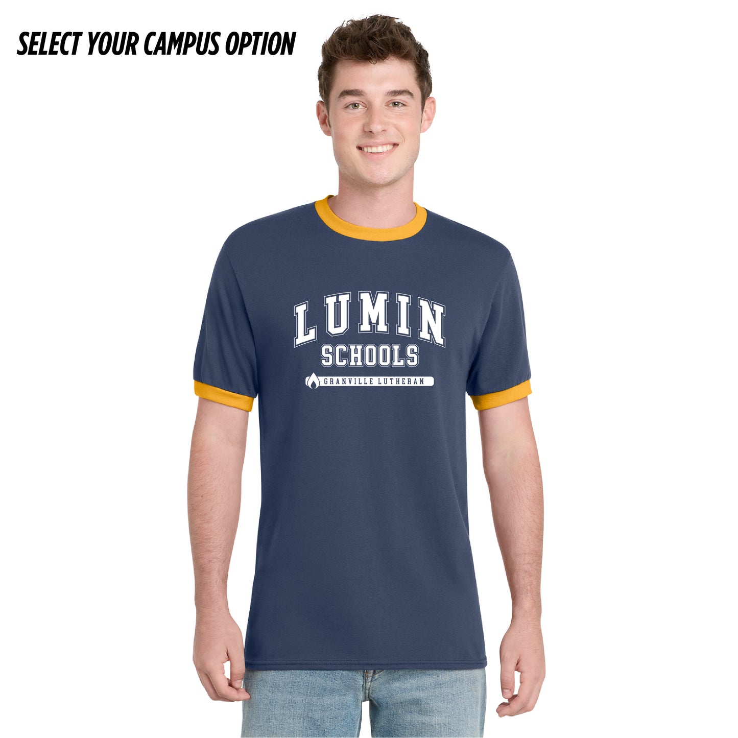 Core Cotton Ringer Tee - Campus Collection