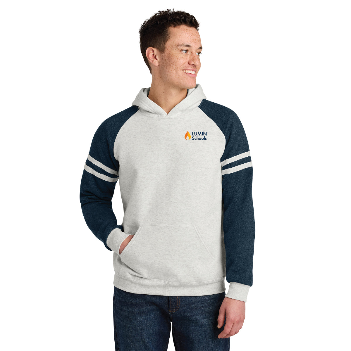 Jerzees Unisex NuBlend Varsity Colorblock Hooded Sweatshirt