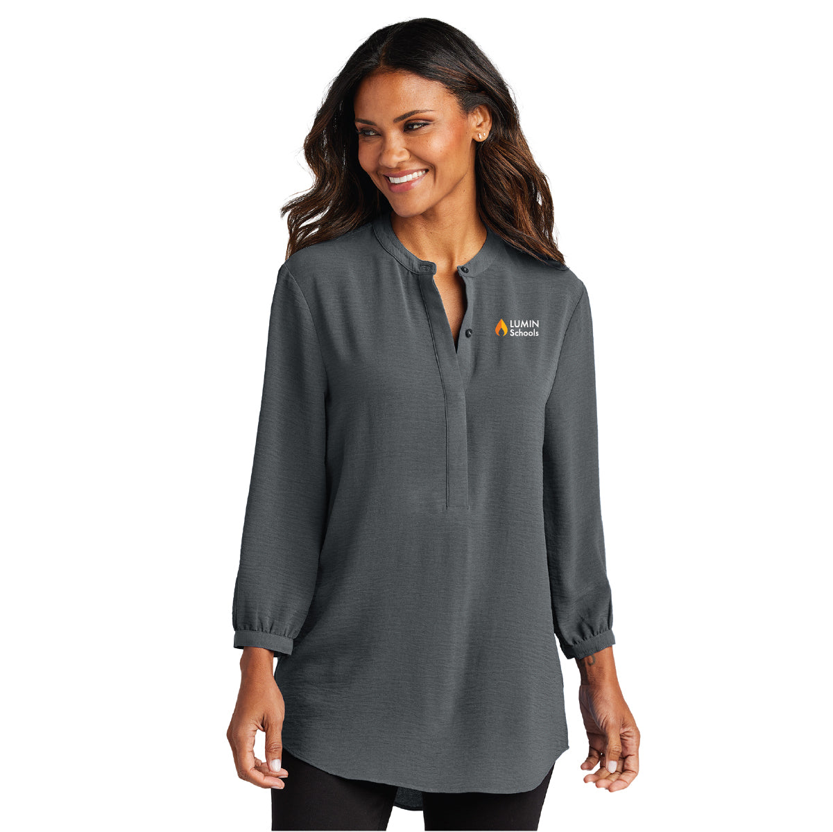 Port Authority Women's 3/4-Sleeve Textured Crepe Tunic