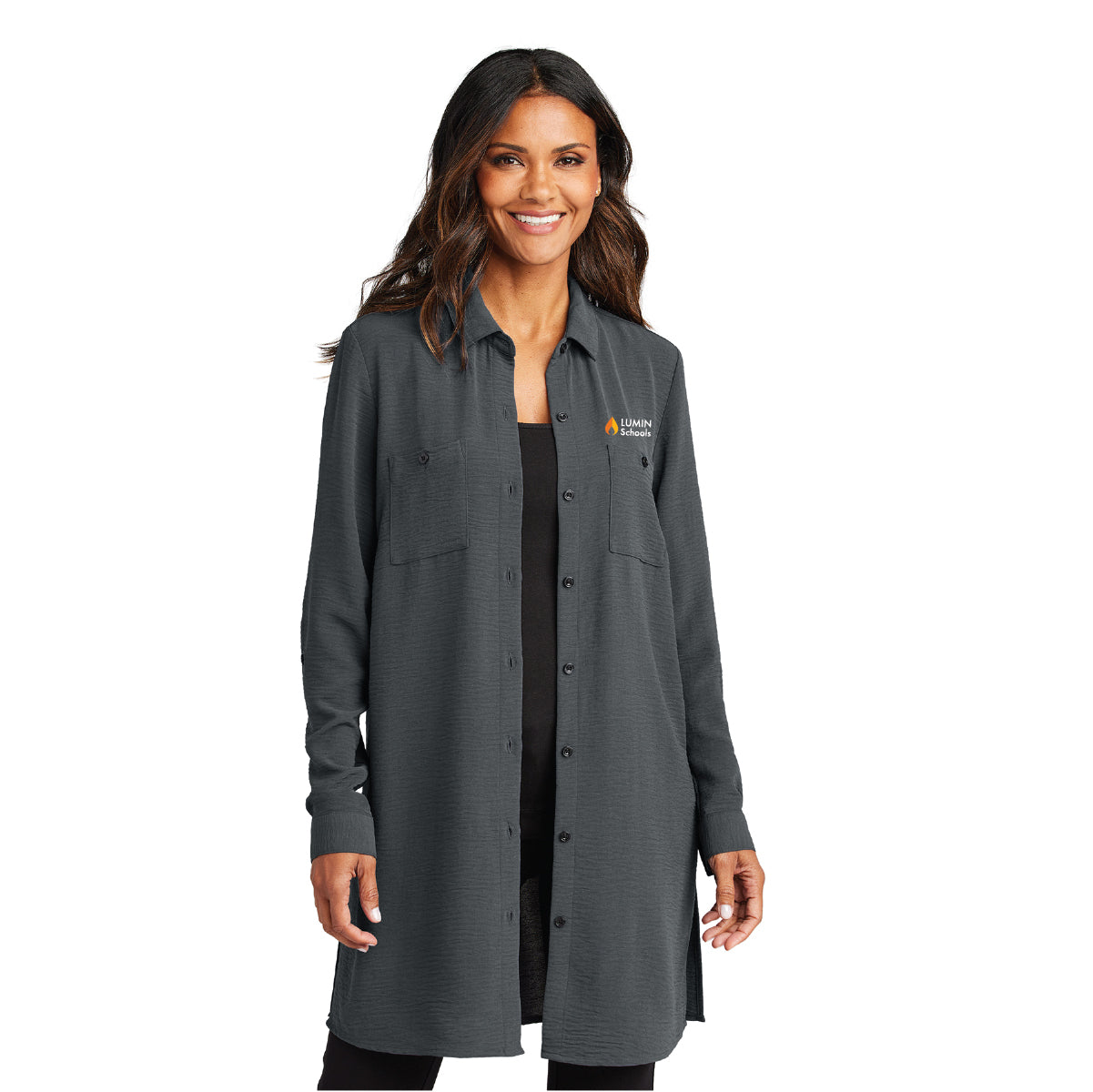 Port Authority Women's Textured Crepe Long Tunic