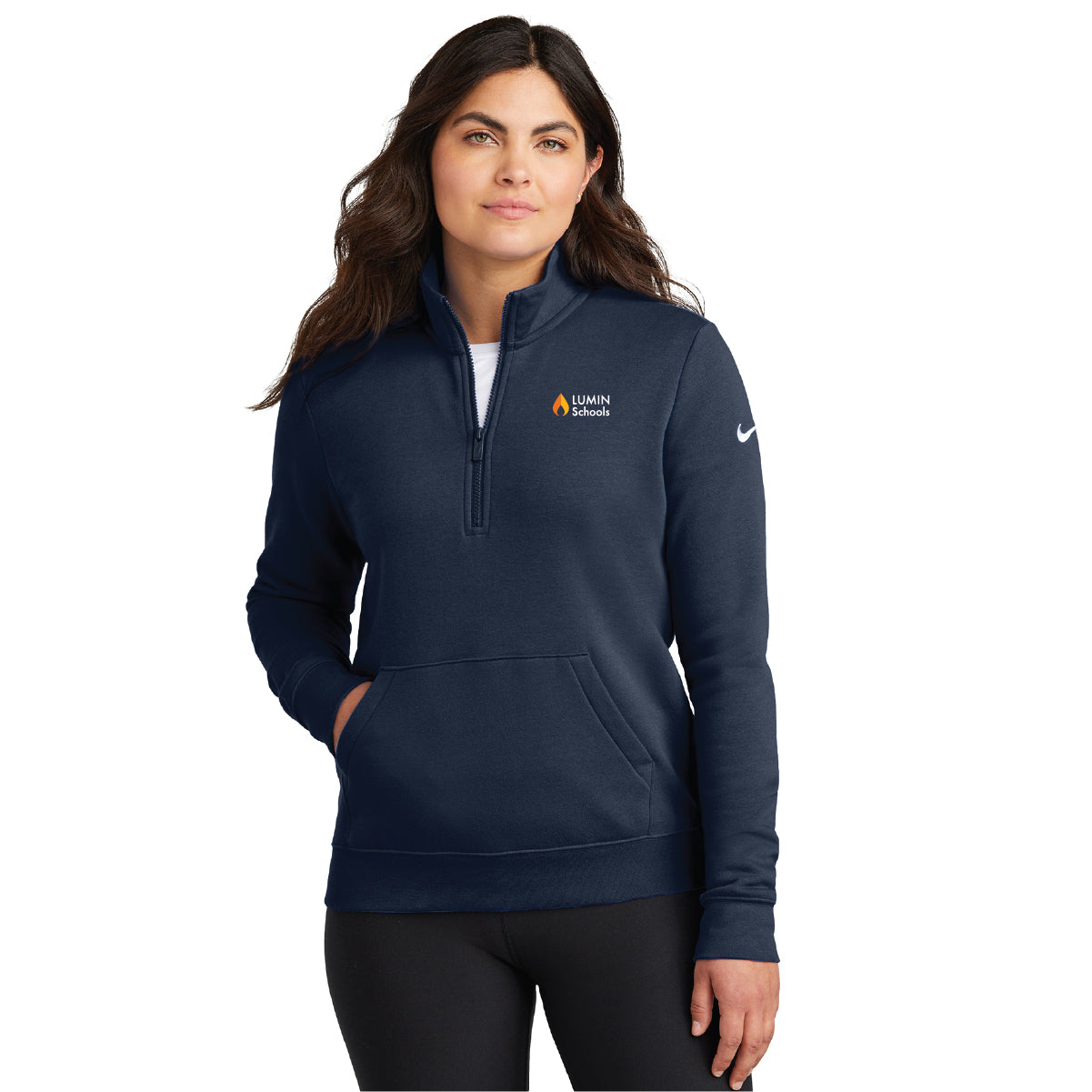Nike Women's Club Fleece Sleeve Swoosh 1/2-Zip