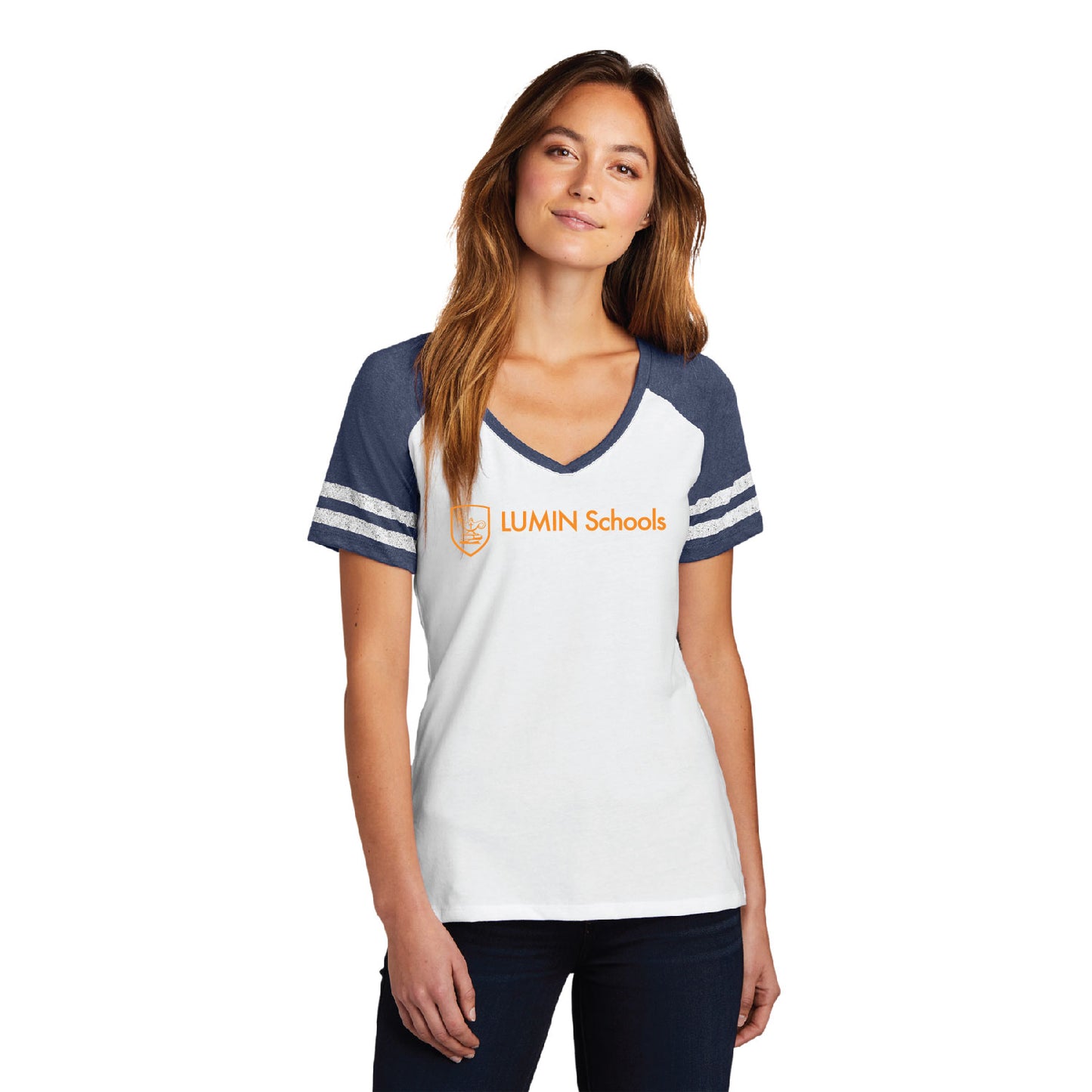 District Women's Game V-Neck Tee - STAFF